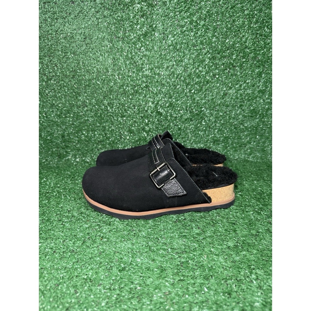 Clarks Brynn Glide Clog Shoes Womens Size 6 M Black Suede Slip On Comfort Mule - Picture 4 of 9